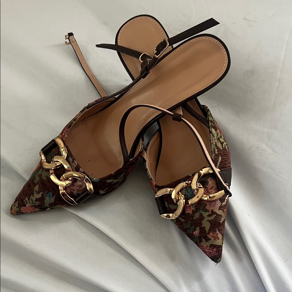 Elegant floral Slingback Heels